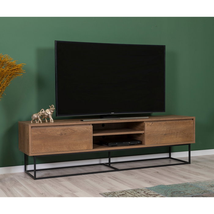 Hanah Home Laxus Takım 10 Conjunto de Muebles de Salón Nogal y Negro